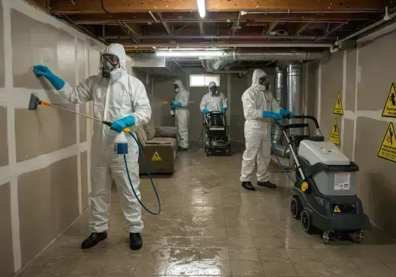 Basement Moisture Removal and Structural Drying process in Bolivar, MO